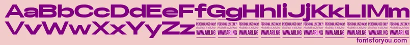 Fonte SpecifypersonalExexpblack – fontes roxas em um fundo rosa