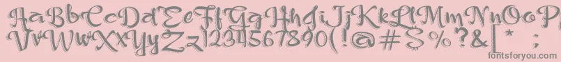 Princessalexis-Schriftart – Graue Schriften auf rosa Hintergrund