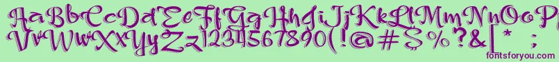 Princessalexis Font – Purple Fonts on Green Background