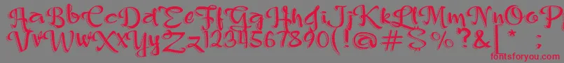 フォントPrincessalexis – 赤い文字の灰色の背景