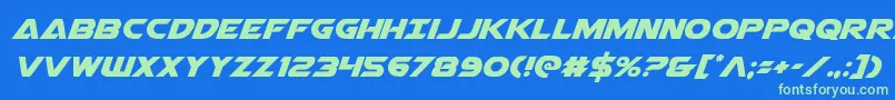 Airstrike Font – Green Fonts on Blue Background