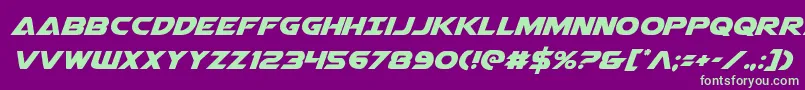 Airstrike Font – Green Fonts on Purple Background