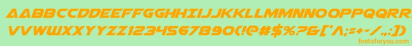 Airstrike Font – Orange Fonts on Green Background