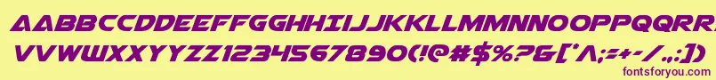 Airstrike Font – Purple Fonts on Yellow Background