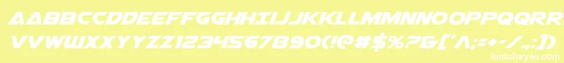 Airstrike Font – White Fonts on Yellow Background