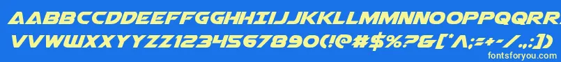 Airstrike Font – Yellow Fonts on Blue Background