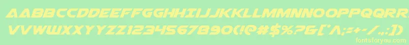 Airstrike Font – Yellow Fonts on Green Background