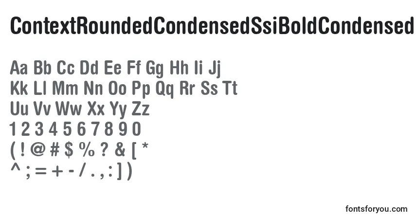 A fonte ContextRoundedCondensedSsiBoldCondensed – alfabeto, números, caracteres especiais