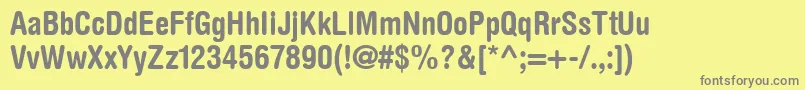 ContextRoundedCondensedSsiBoldCondensed Font – Gray Fonts on Yellow Background
