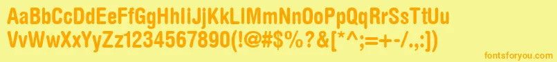 Fonte ContextRoundedCondensedSsiBoldCondensed – fontes laranjas em um fundo amarelo