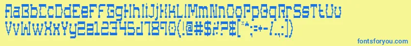 Supgoc Font – Blue Fonts on Yellow Background