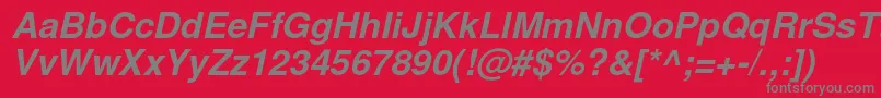 フォントNimbussanlBolita – 赤い背景に灰色の文字