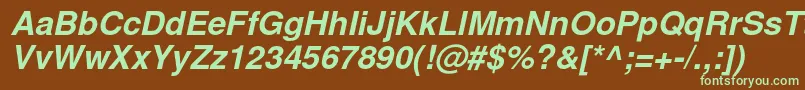 Czcionka NimbussanlBolita – zielone czcionki na brązowym tle