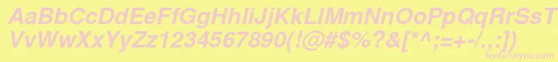 NimbussanlBolita Font – Pink Fonts on Yellow Background