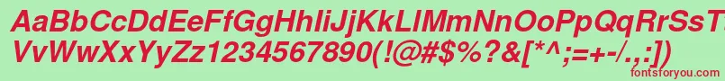 NimbussanlBolita Font – Red Fonts on Green Background