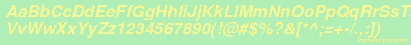 NimbussanlBolita Font – Yellow Fonts on Green Background