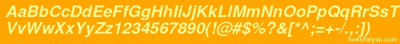 NimbussanlBolita Font – Yellow Fonts on Orange Background
