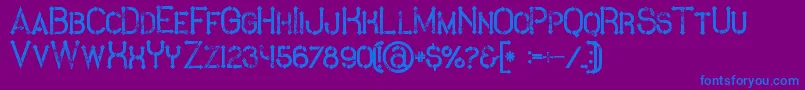 MetroGrunge Font – Blue Fonts on Purple Background