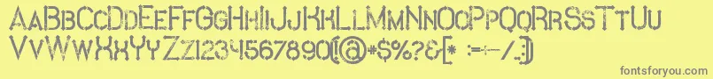 MetroGrunge Font – Gray Fonts on Yellow Background