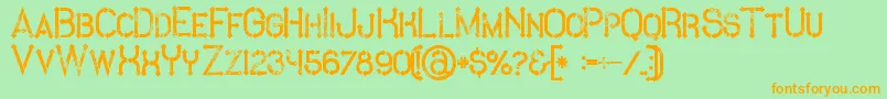 MetroGrunge-Schriftart – Orangefarbene Schriften auf grünem Hintergrund