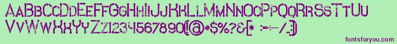 MetroGrunge Font – Purple Fonts on Green Background