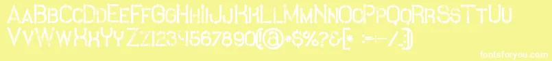 MetroGrunge Font – White Fonts on Yellow Background