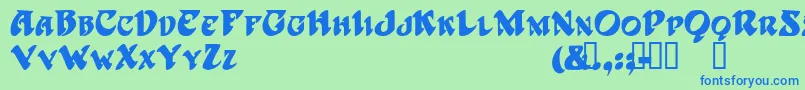 HarbingerTM Font – Blue Fonts on Green Background