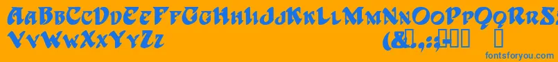 HarbingerTM Font – Blue Fonts on Orange Background
