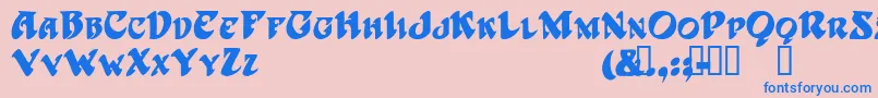 HarbingerTM Font – Blue Fonts on Pink Background