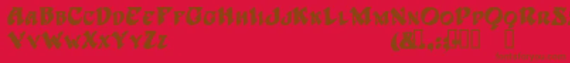 HarbingerTM Font – Brown Fonts on Red Background
