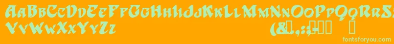 HarbingerTM Font – Green Fonts on Orange Background