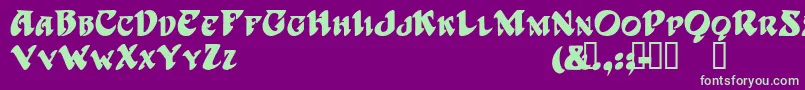 HarbingerTM Font – Green Fonts on Purple Background