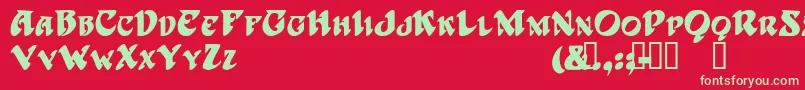 HarbingerTMフォントについての詳細 フォントHarbingerTM – 赤い背景に緑の文字