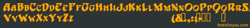 HarbingerTMフォントについての詳細 フォントHarbingerTM – 黒い背景にオレンジの文字