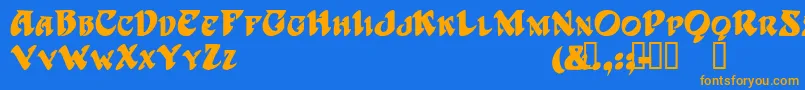 HarbingerTM Font – Orange Fonts on Blue Background