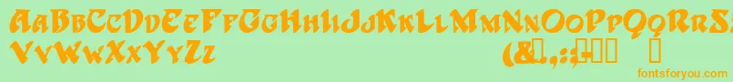 HarbingerTM Font – Orange Fonts on Green Background