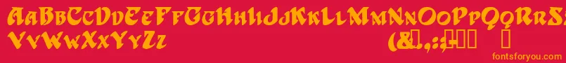 HarbingerTM Font – Orange Fonts on Red Background