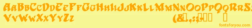 HarbingerTM Font – Orange Fonts on Yellow Background