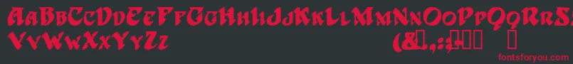 フォントHarbingerTM – 黒い背景に赤い文字