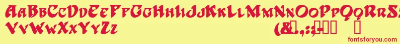 HarbingerTM Font – Red Fonts on Yellow Background