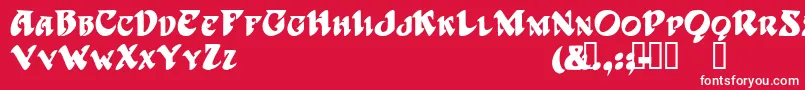 HarbingerTM-Schriftart – Weiße Schriften auf rotem Hintergrund