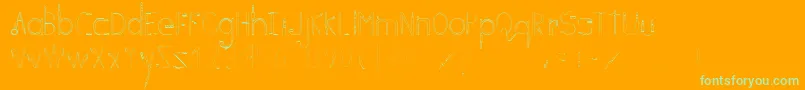 CFone-Schriftart – Grüne Schriften auf orangefarbenem Hintergrund