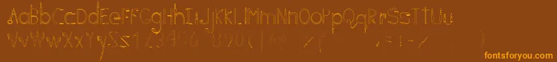 CFone-Schriftart – Orangefarbene Schriften auf braunem Hintergrund
