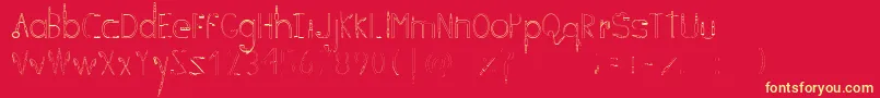 CFone-Schriftart – Gelbe Schriften auf rotem Hintergrund