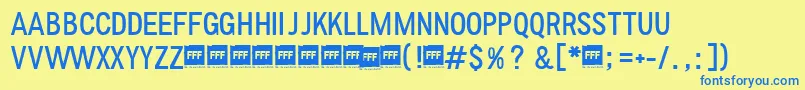 FffLightTrial Font – Blue Fonts on Yellow Background