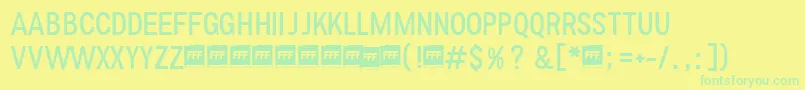 FffLightTrial Font – Green Fonts on Yellow Background