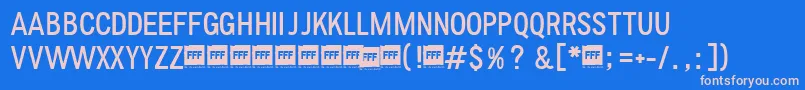 FffLightTrial Font – Pink Fonts on Blue Background