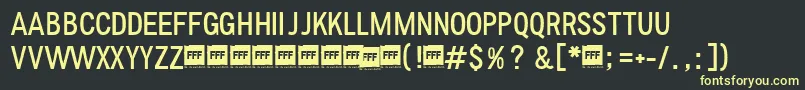 フォントFffLightTrial – 黒い背景に黄色の文字