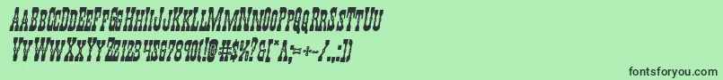 フォントYoungerbrosboldital – 緑の背景に黒い文字