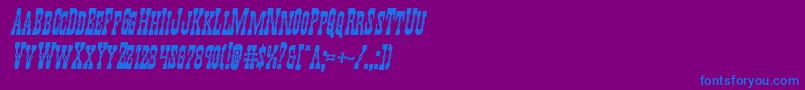 Youngerbrosboldital Font – Blue Fonts on Purple Background